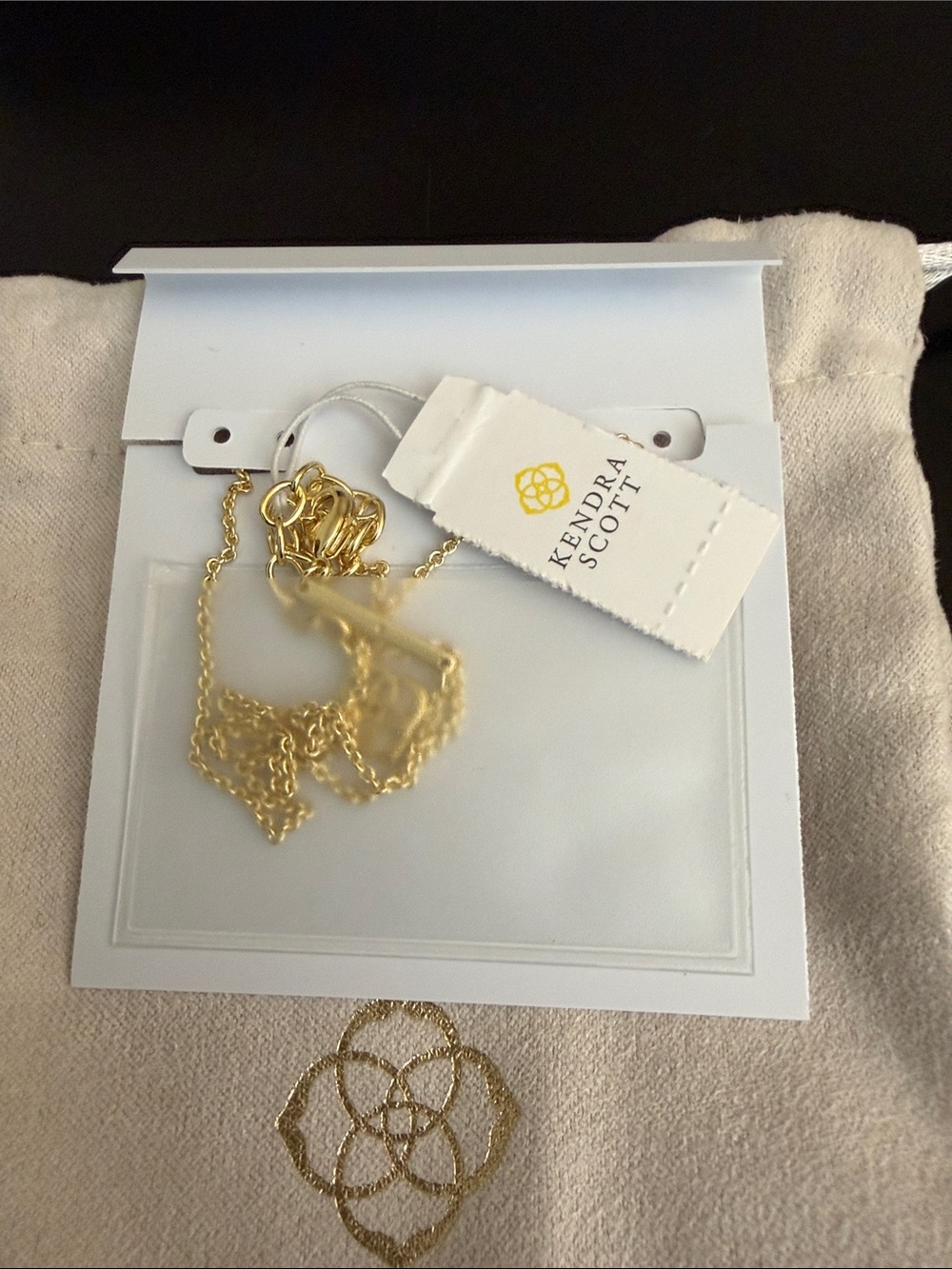 Kendra Scott Elisa Gold and Blush Pink Necklace, with tags and pouch - Picture 3 of 4